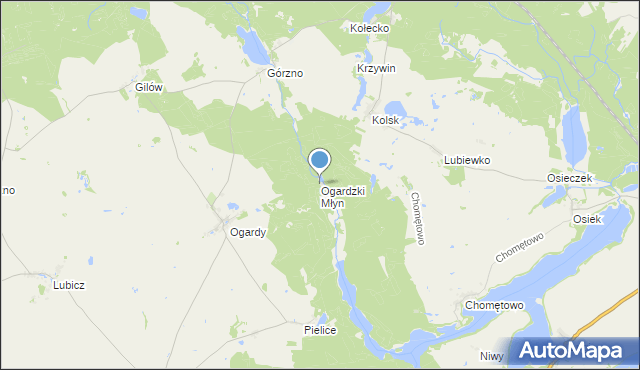 mapa Ogardzki Młyn, Ogardzki Młyn na mapie Targeo